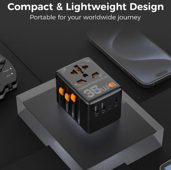 Bộ chuyển đổi du lịch đa năng 35W có 3 cổng USB C & 2 cổng sạc USB - in logo thumbnail 3
