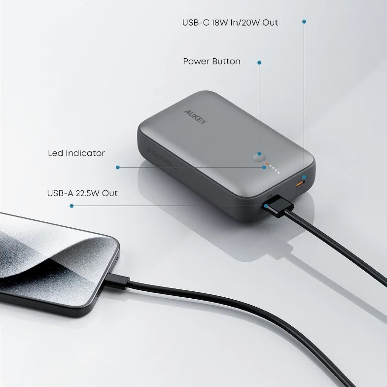 20,000mAh Spark Mini  Fast Charging Portable Powerbank - custom logo thumbnail 2