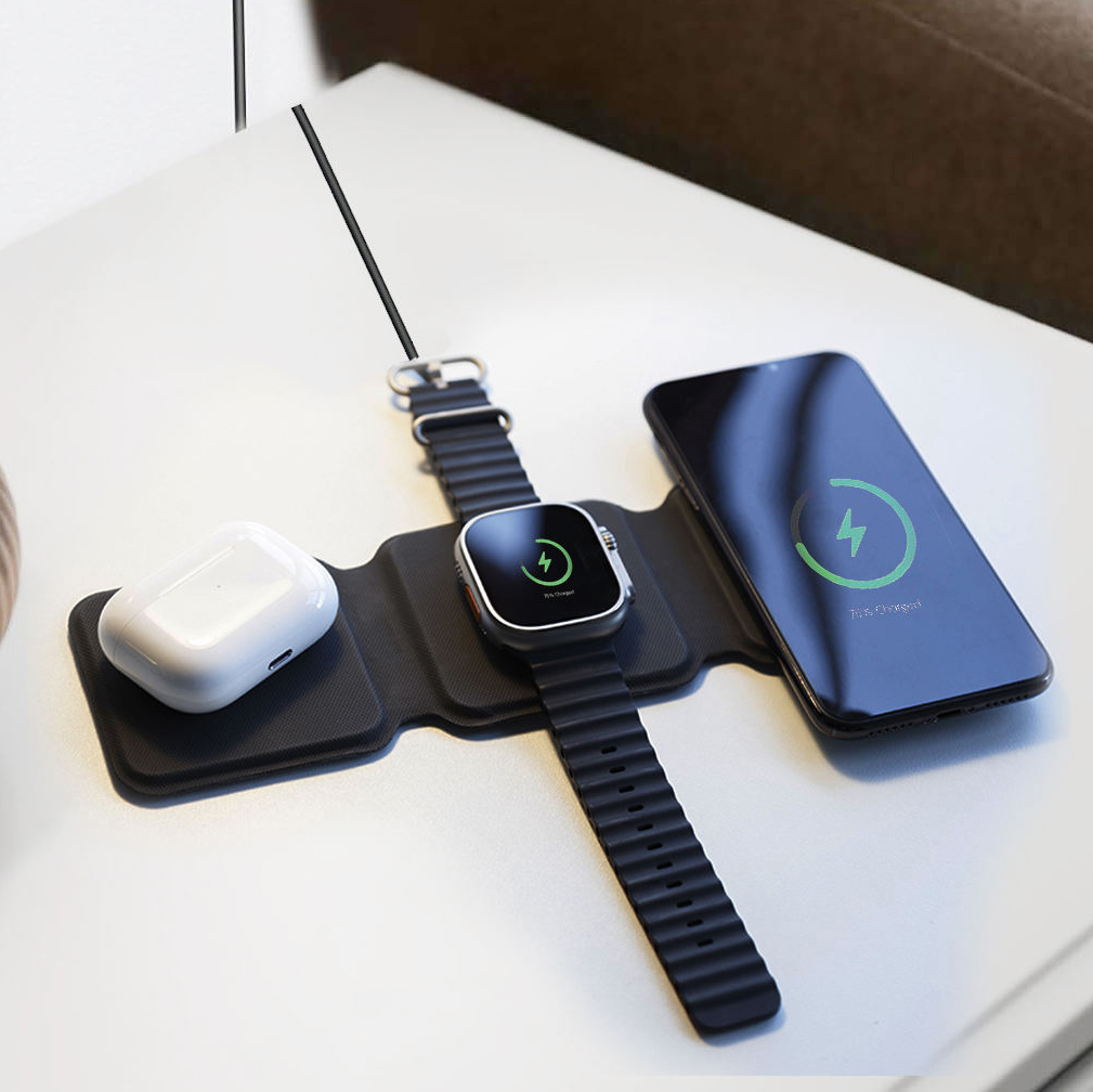 Đế Sạc Không Dây Gấp Gọn 3 trong 1 - in logo thumbnail 4