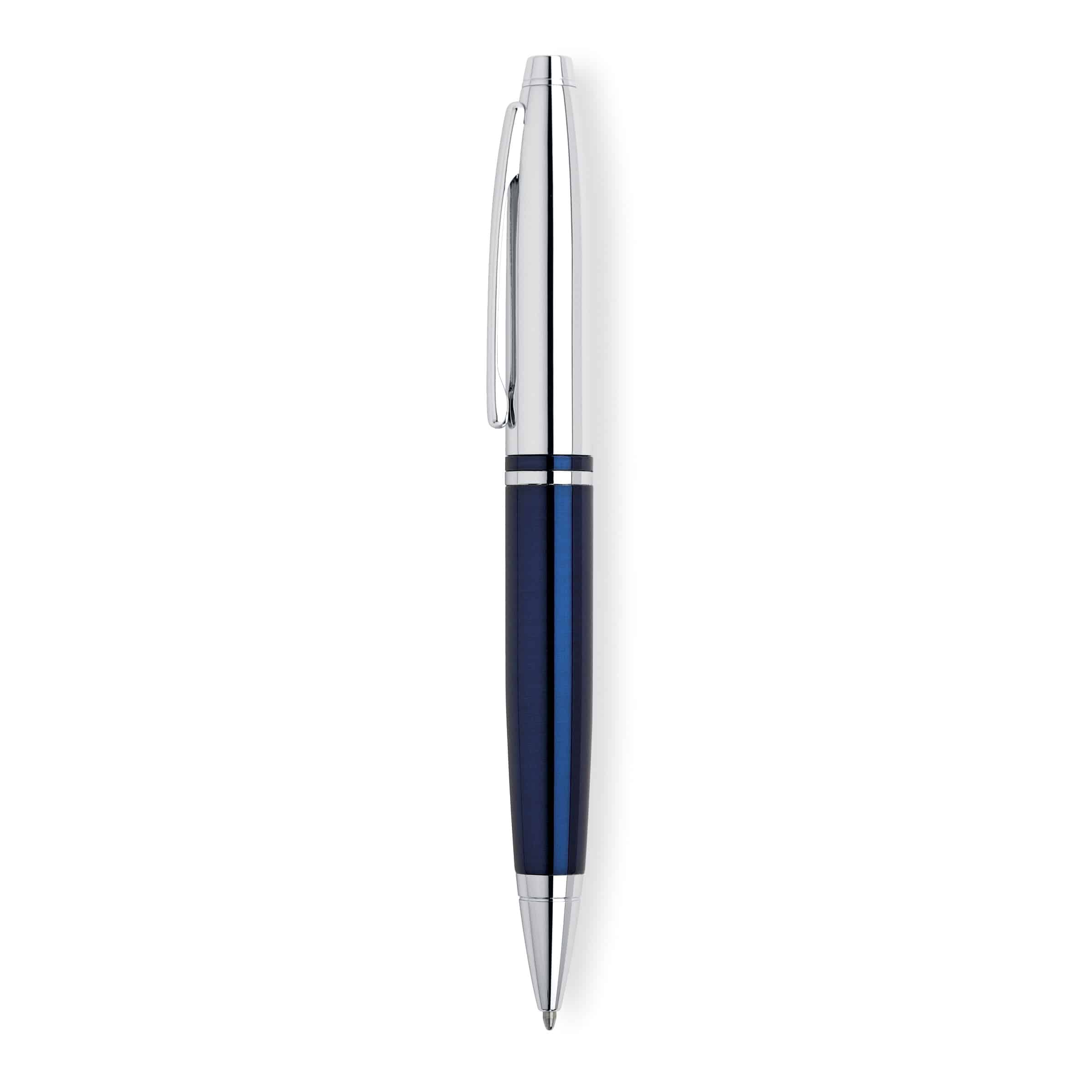 Calais Collection - Chrome Blue Lacquer Ballpoint - custom logo thumbnail 2