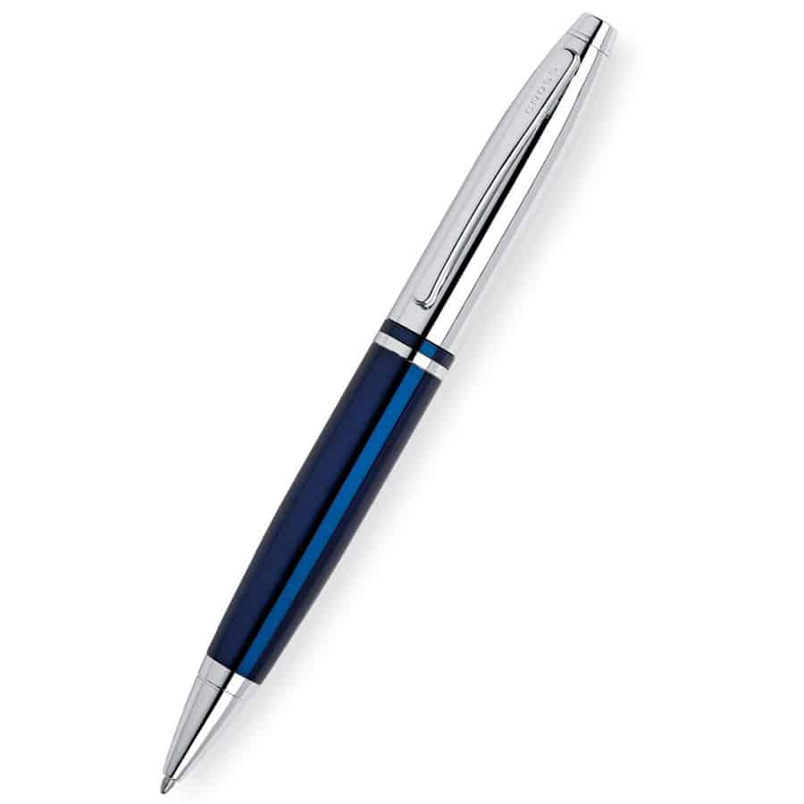 Calais Collection - Chrome Blue Lacquer Ballpoint - custom logo thumbnail 3