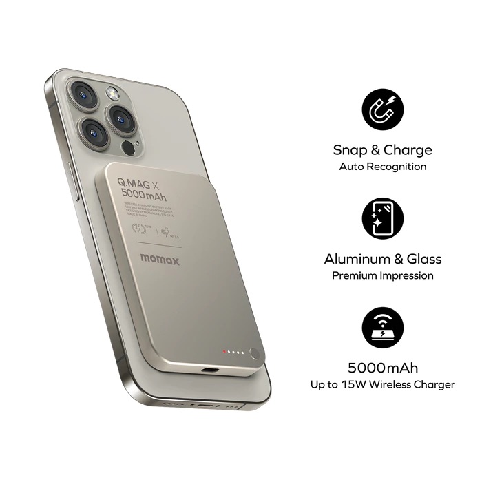 Sạc dự phòng không dây từ tính 5000mAh 15W - Gen 2 - in logo thumbnail 2