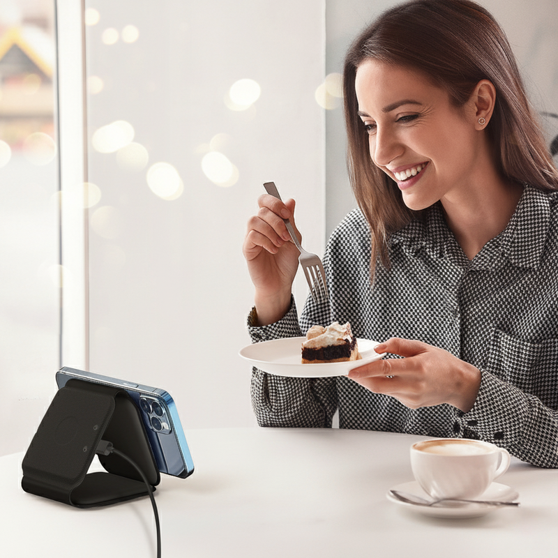 Đế Sạc Không Dây Gấp Gọn 3 trong 1 - in logo thumbnail 6