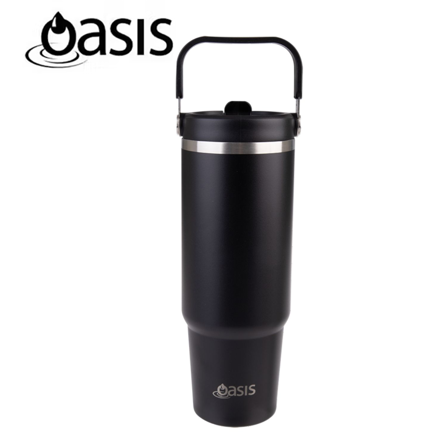 Stainless Steel Insulated Voyager Carry Tumbler with Sipper Straw 900ml - in logo