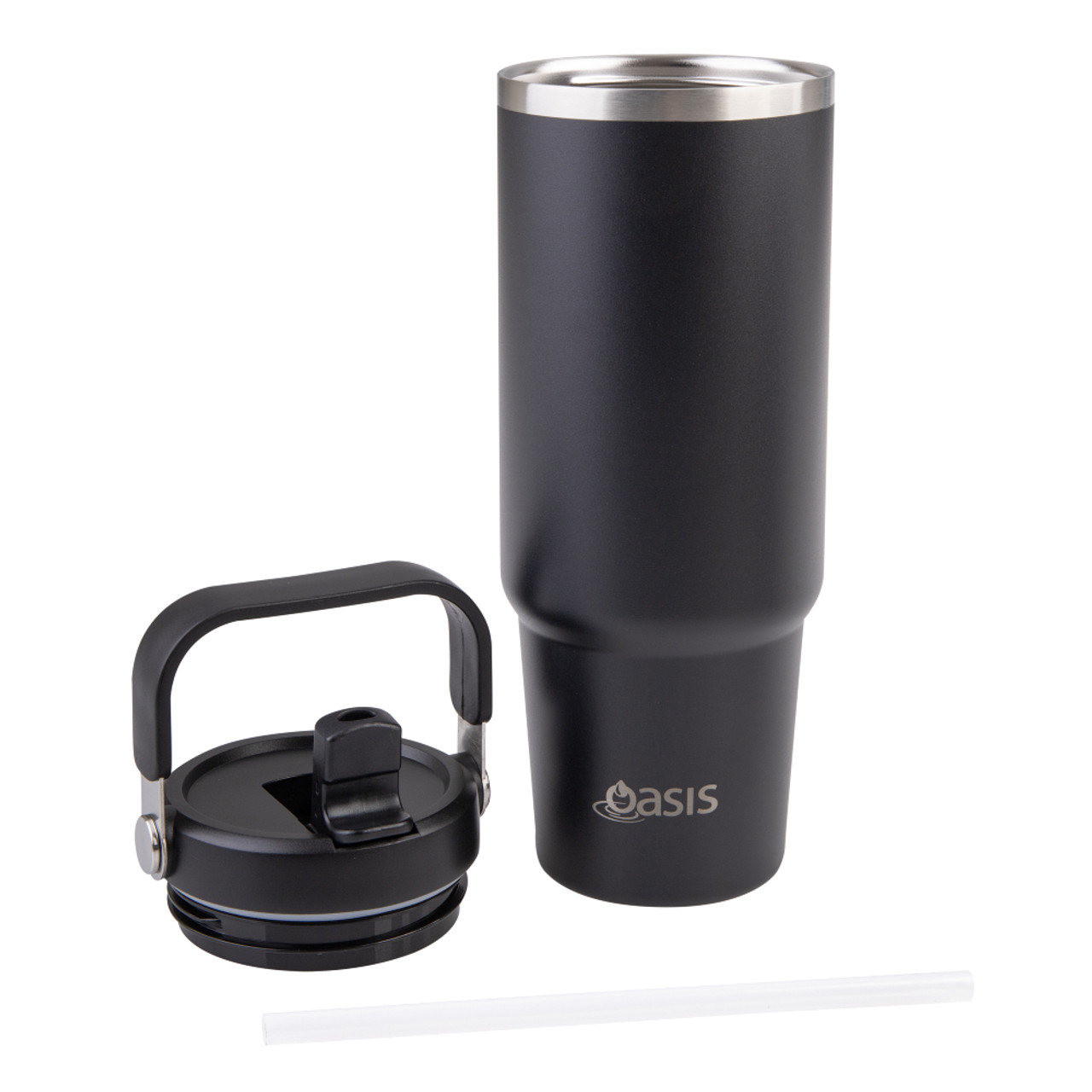 Stainless Steel Insulated Voyager Carry Tumbler with Sipper Straw 900ml - custom logo thumbnail 2