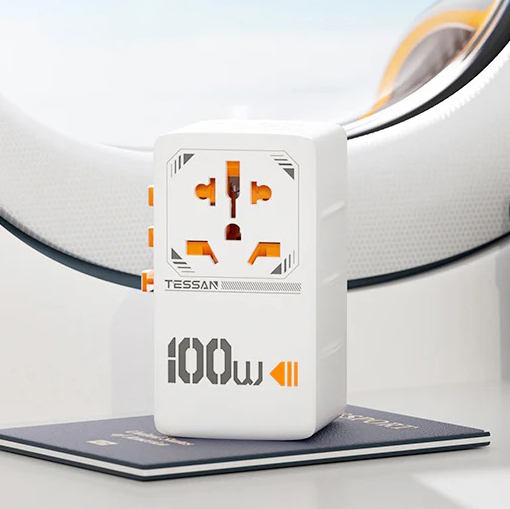 100W Fast Charging Universal Adaptor with 2 USB C & 2 USB Charging Ports - custom logo thumbnail 4