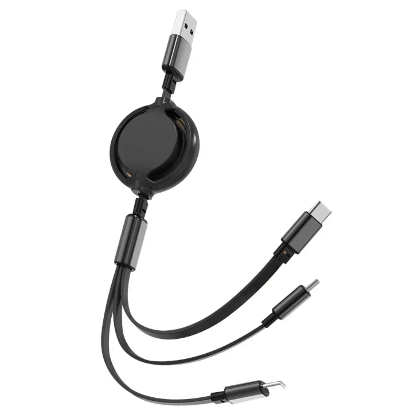 3 in 1 Fast Charging Retractable Cable ( 2.4A ) - custom logo - Image 1