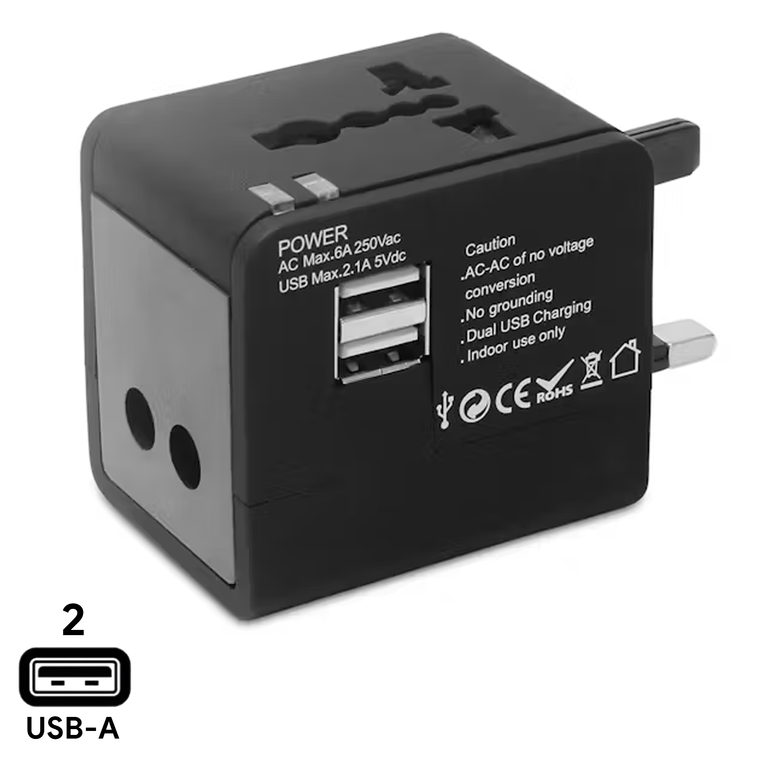 10.5W Cube Travel Adaptor with 2 USB Port - custom logo - Image 1