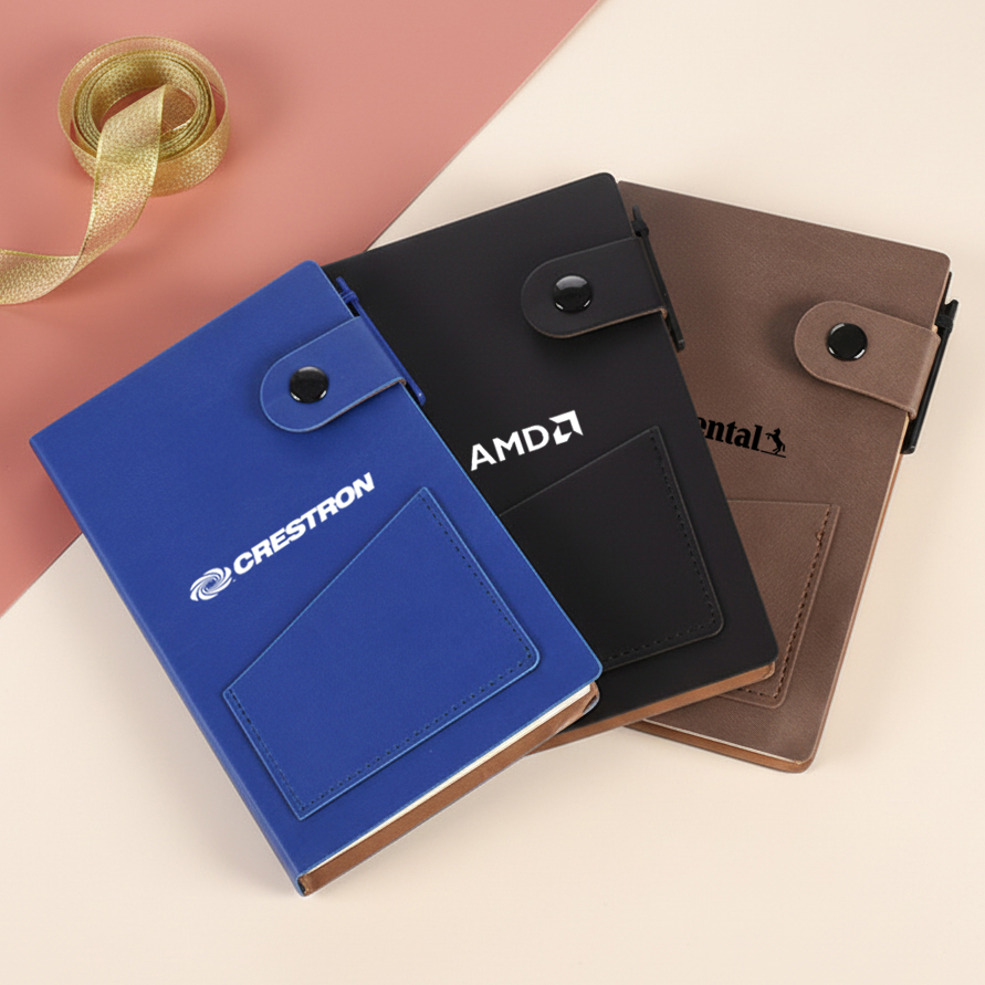 Sổ Da Cao Cấp Kèm Giấy Note & Bút - in logo - Image 1