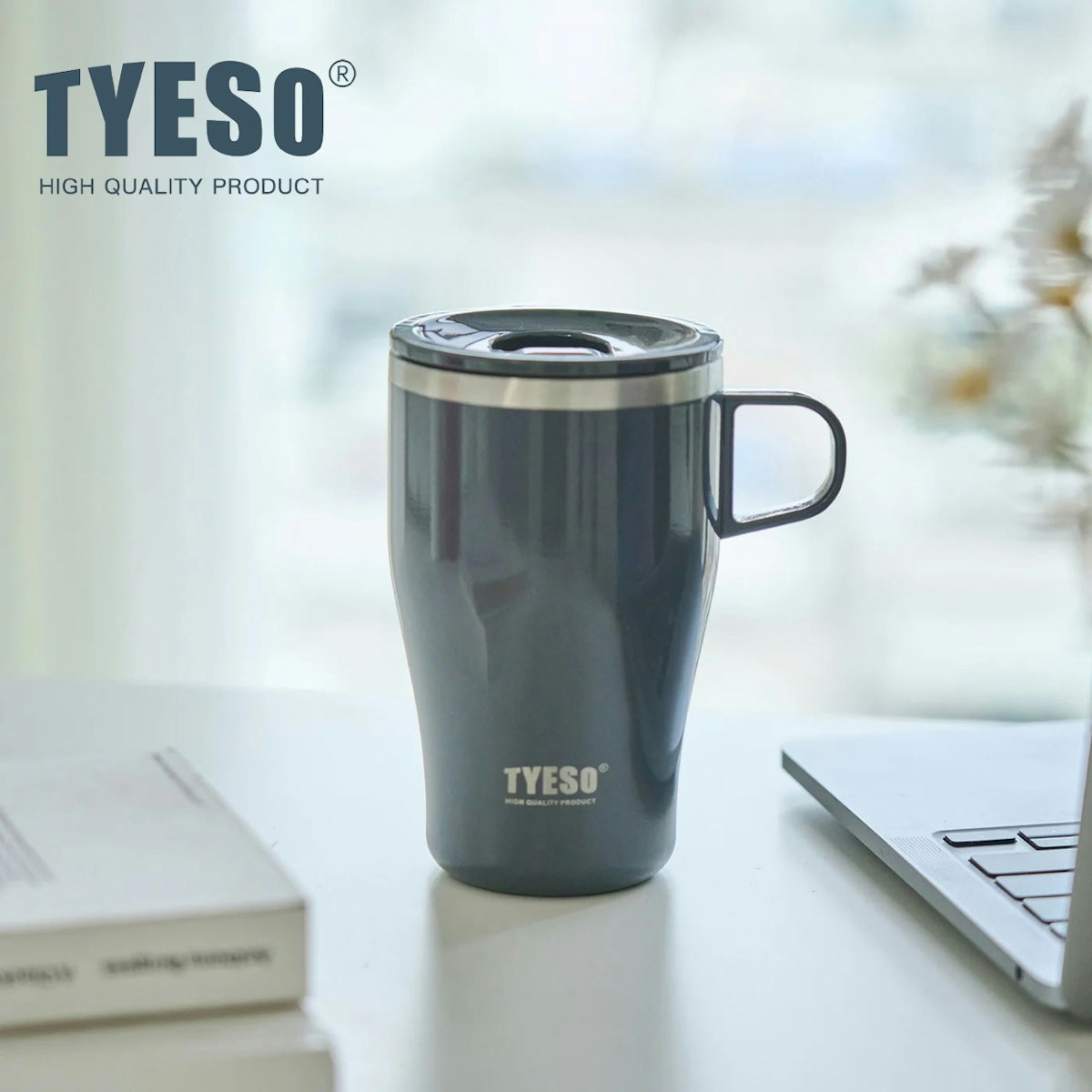 Tyeso 400ml Coffee Cup with Lid - in logo