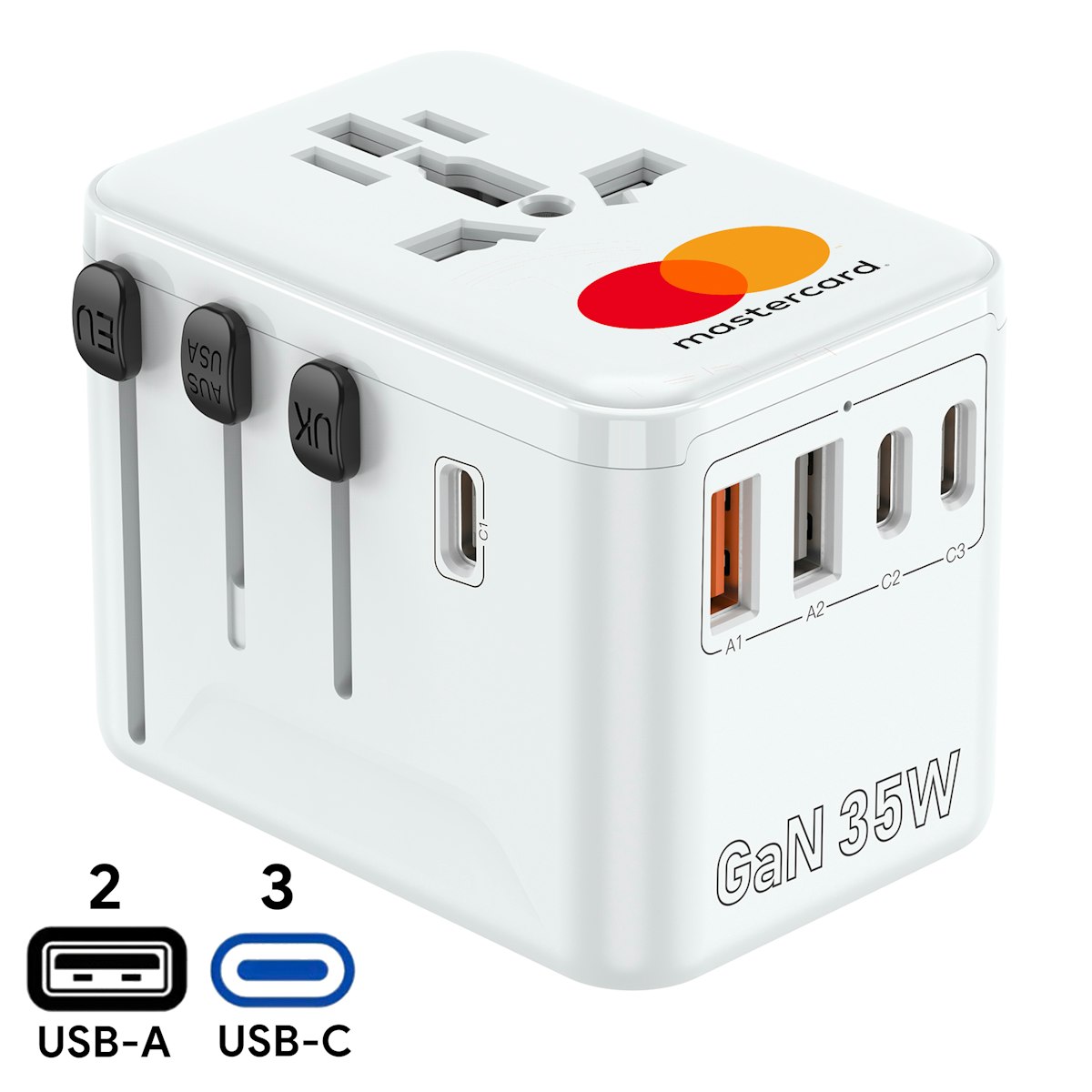 35W Vago Travel Adaptor - in logo