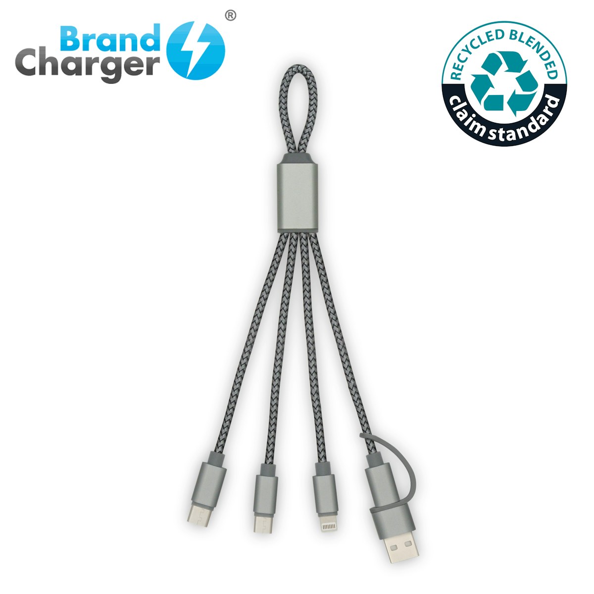 Brand Charger RPET Loop Charging Cable - custom logo