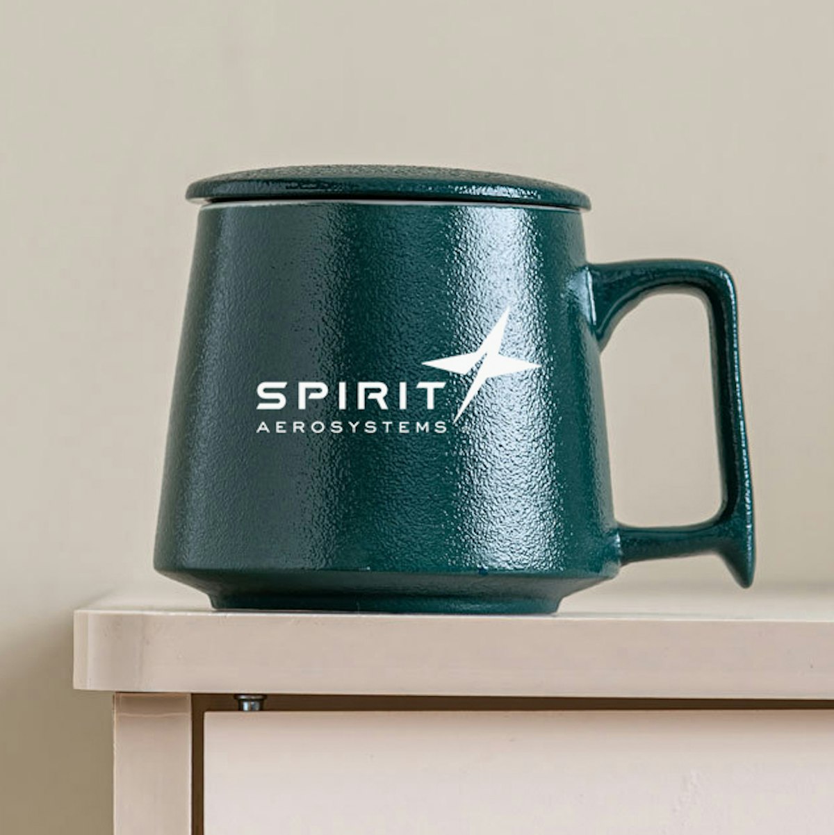 350ml Stone Ceramic Mug with Lid - custom logo