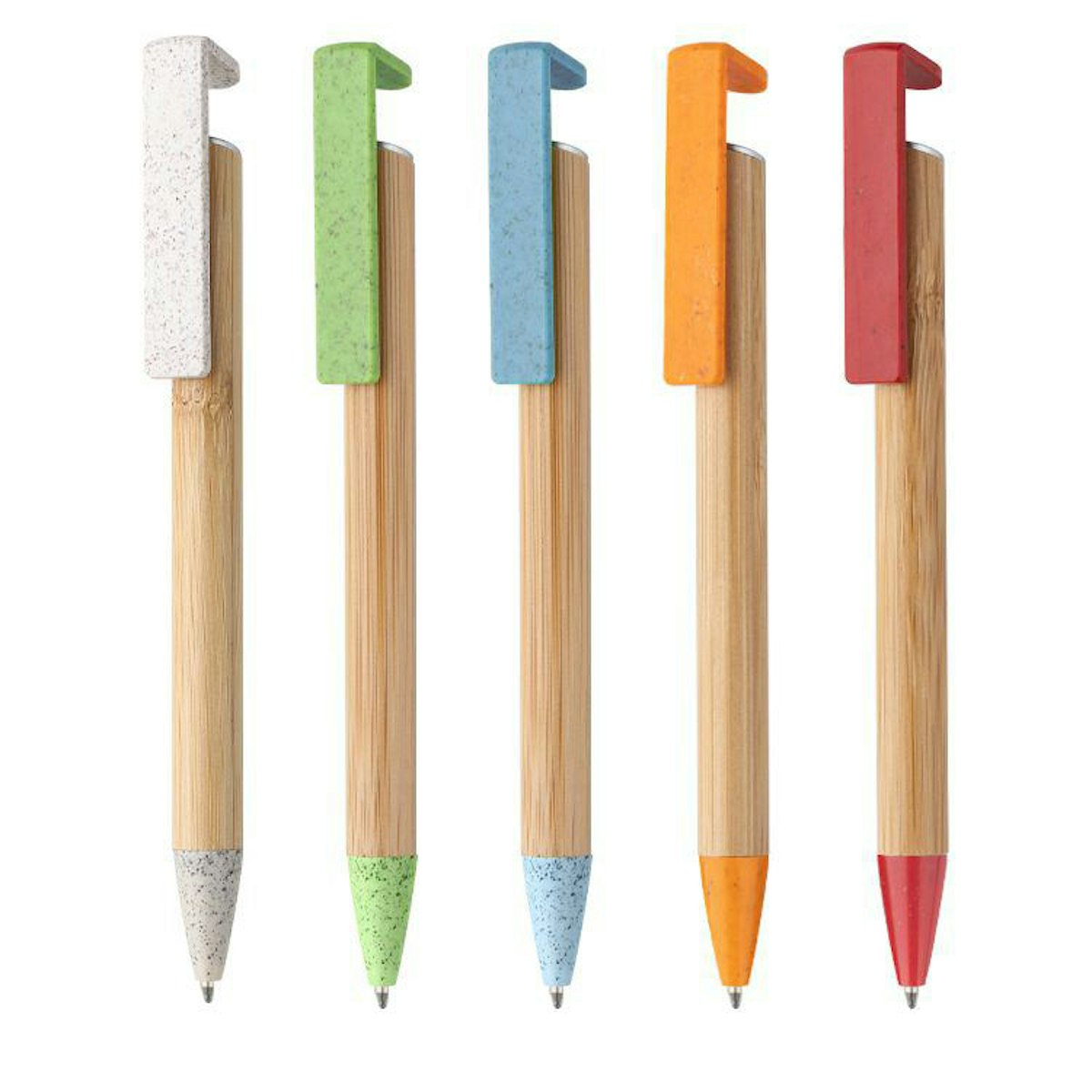 Bamboo Ball Pen (Wheat Straw Clip) - in logo