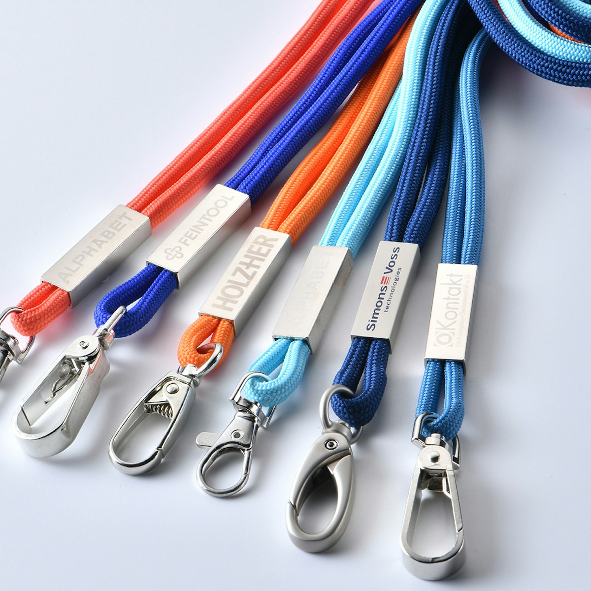 Polyester Cord Lanyard with Metal Tag - in logo