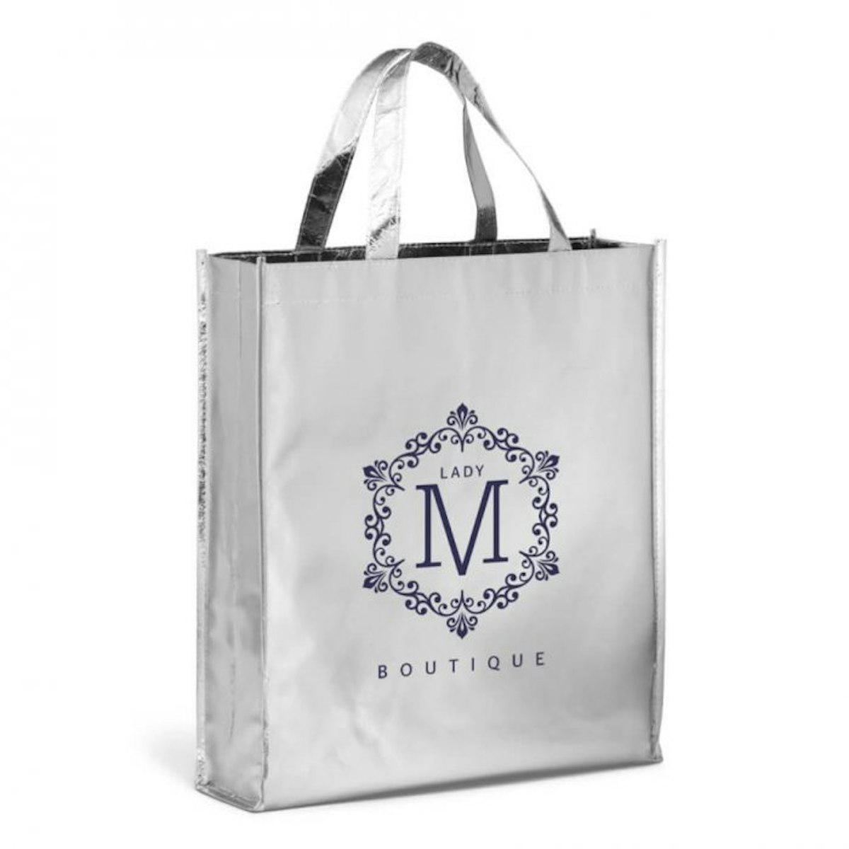 Metallic Foil Portrait Non-Woven Bag - in logo