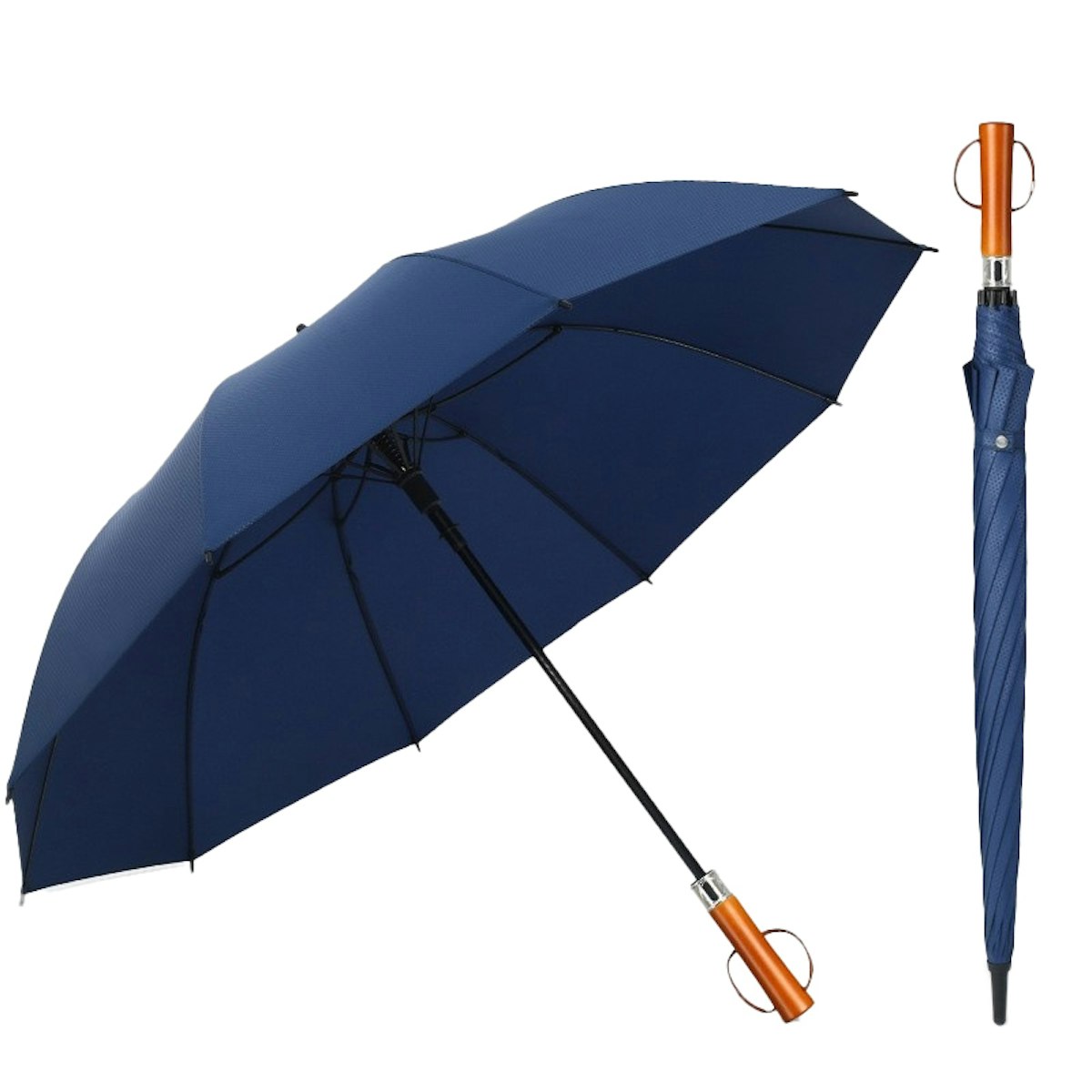27'' Golf Umbrella (Straight Wooden Handle) - in logo