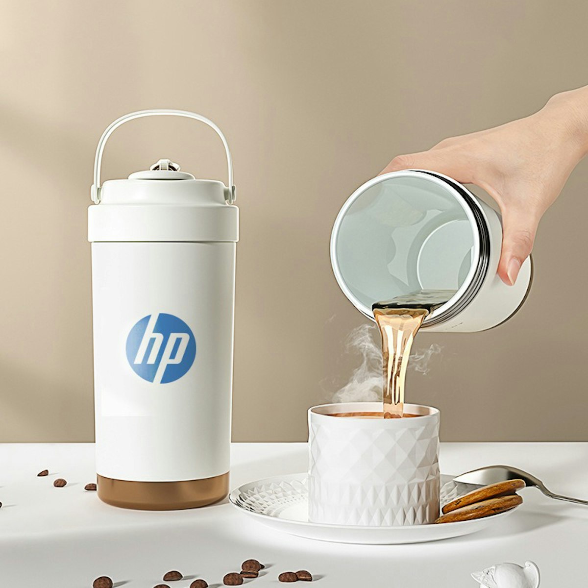 500ml Chime Ceramic Lined Insulated Tumbler with Straw - custom logo