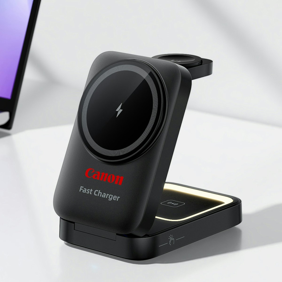 15W Foldable 3 in 1 Wireless Charger - in logo