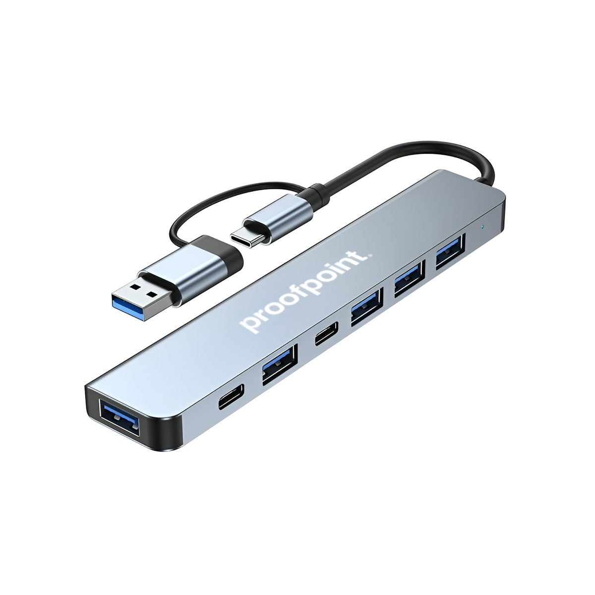 7-Port USB Hub with Dual Input (with Type-C + USB A) - in logo