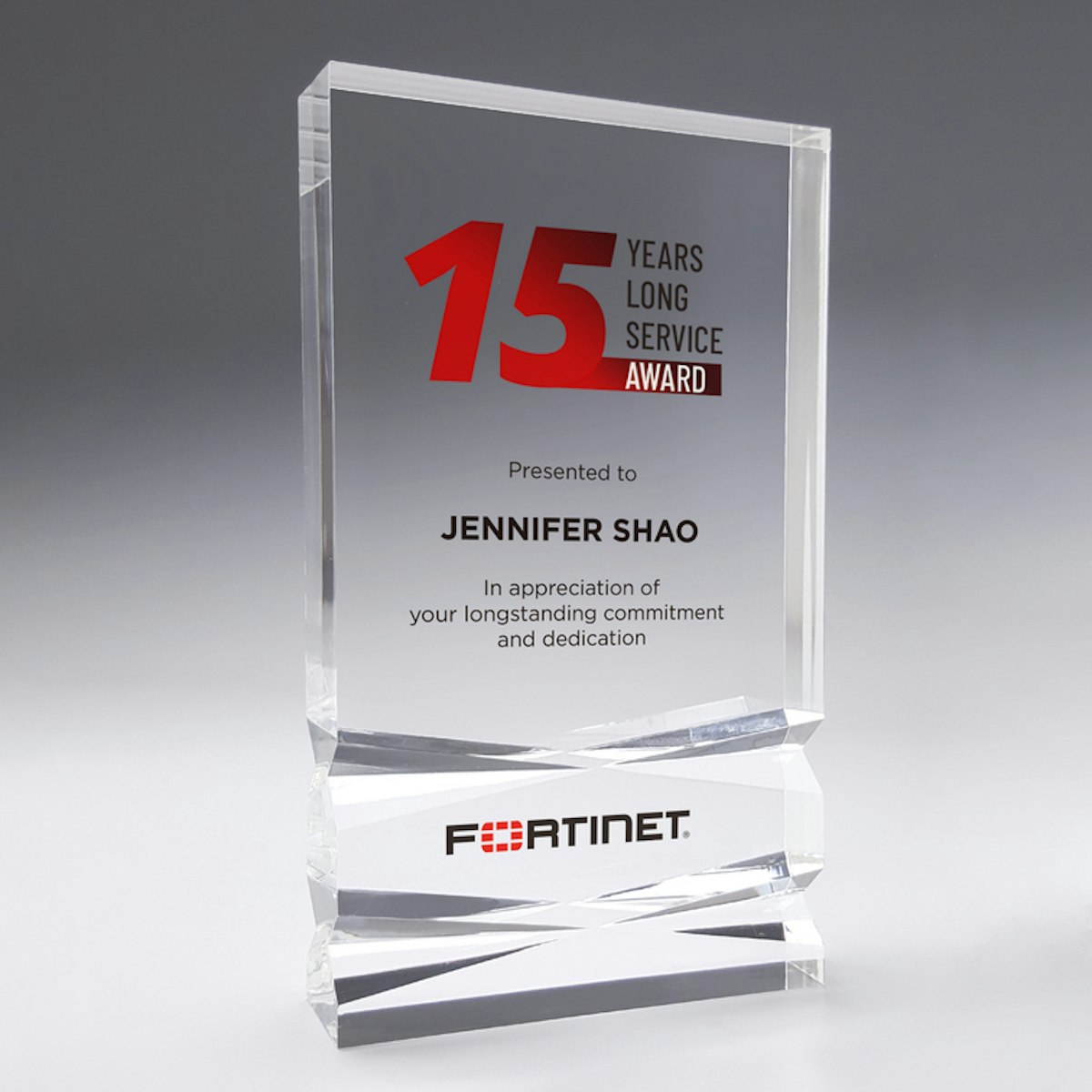 170mm Quad Acrylic Award ( Height ) - in logo