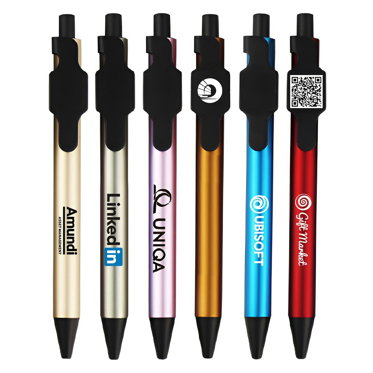 QR Clip Ball Pen (Click-to-Write) - in logo