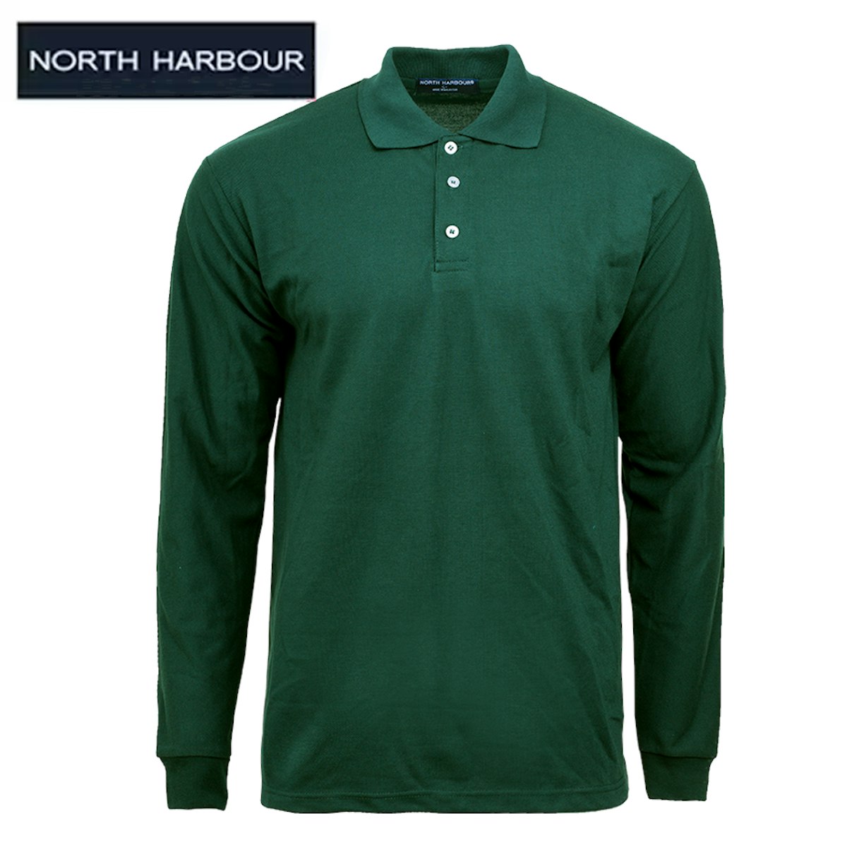 North Harbour Soft Touch Long Sleeve Polo - in logo