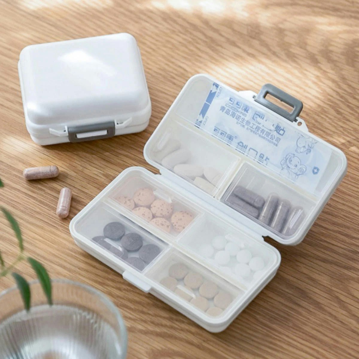 Travel Pill Organiser Box - in logo