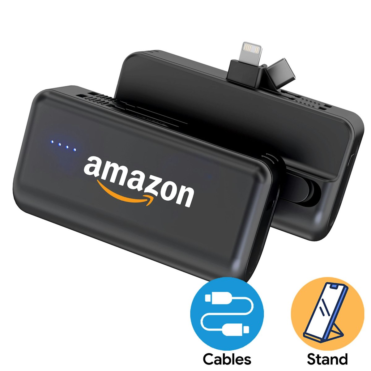 4500mAh Dual Connector Capsule Power Bank with Stand - custom logo