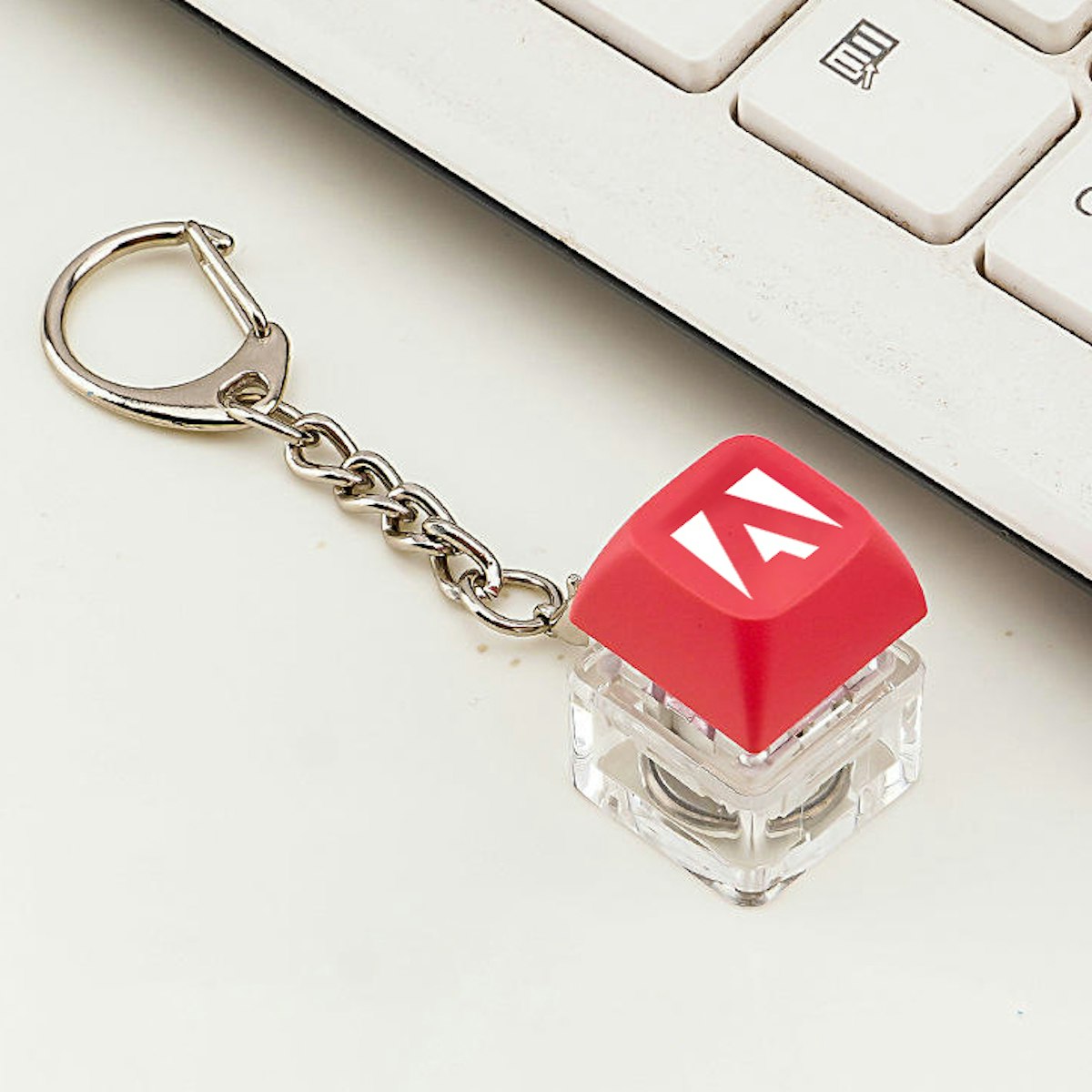 LED Keycap Clicker Keychain - custom logo