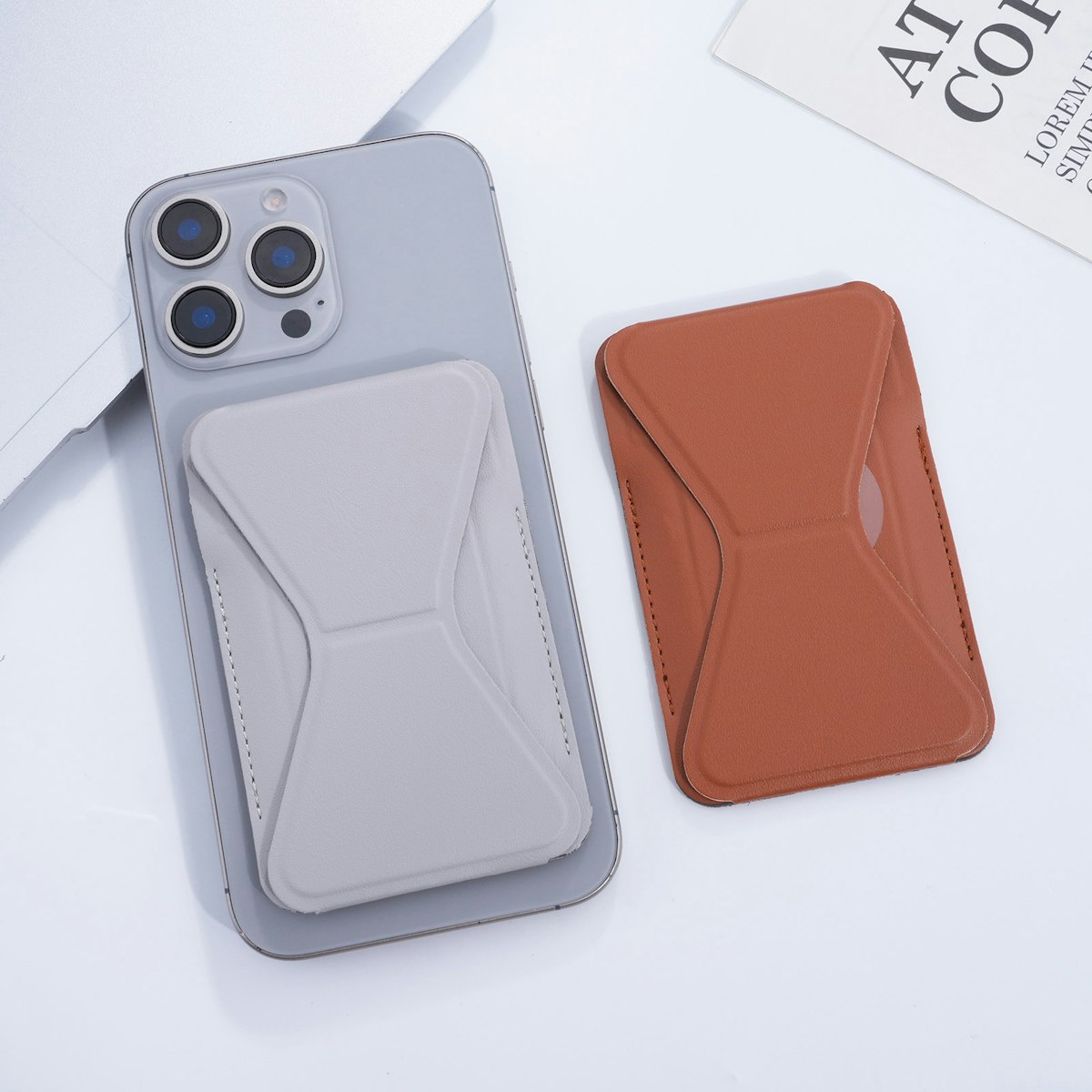 Magnetic Wallet with Stand and Card Holder - in logo