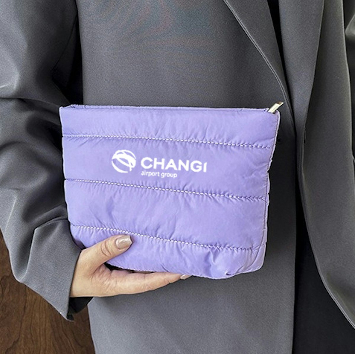 Matt Puffer Cosmetic Pouch - in logo