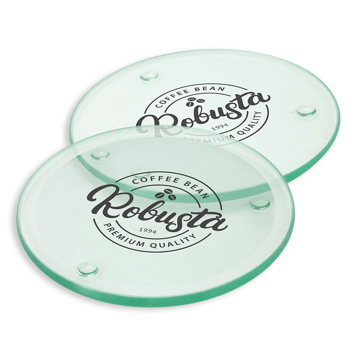 Glass Coasters - in logo