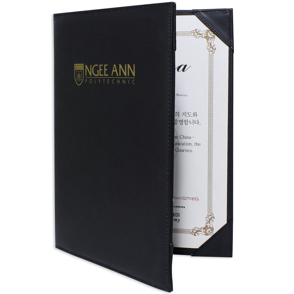 Leather Certificate Document Holder - custom logo