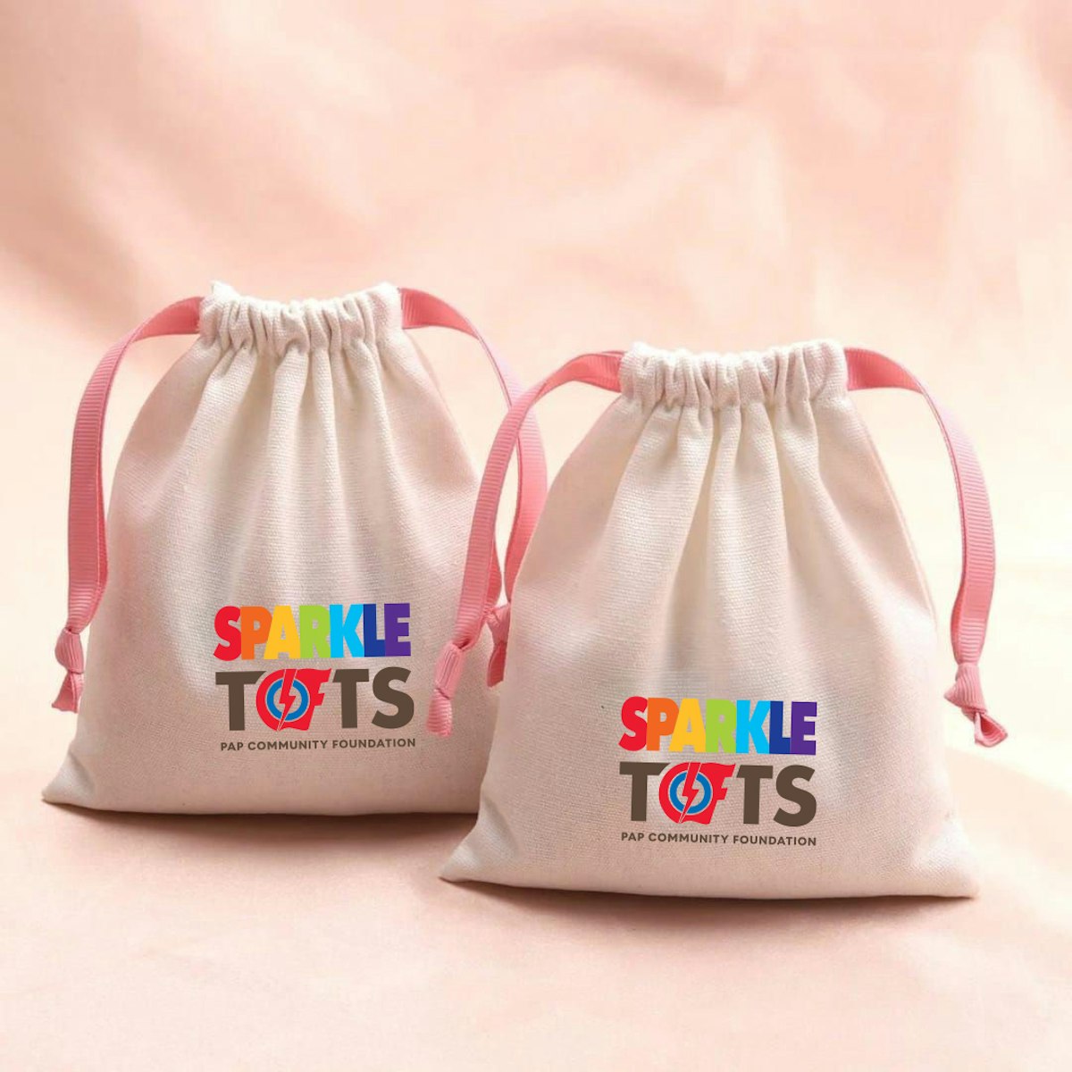 Small Basic Cotton Drawstring Pouch - custom logo