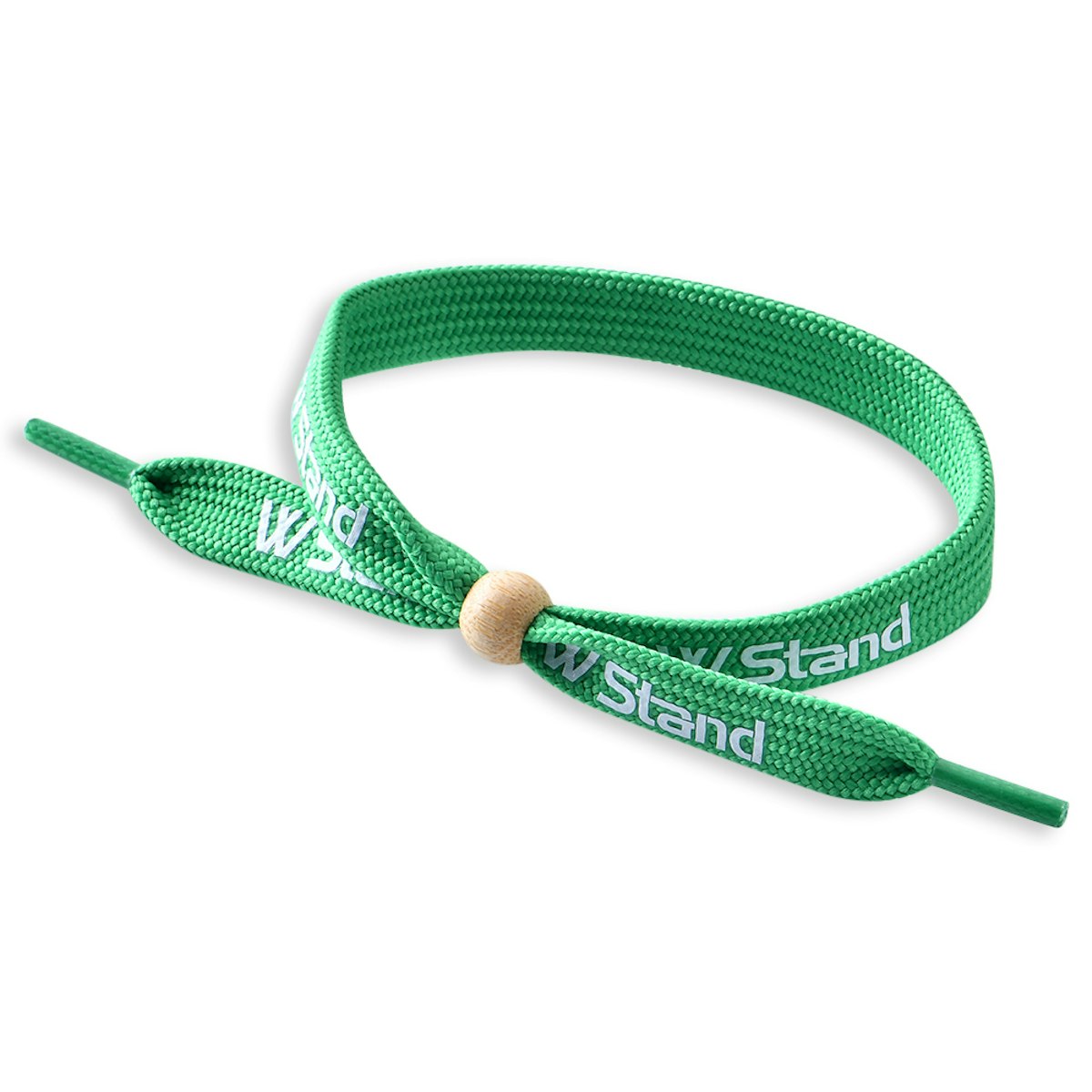 Tubular Wristband with Bamboo Bead - custom logo