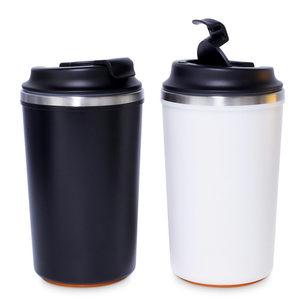 340ml Stainless Steel Suction Coffee Mug - in logo