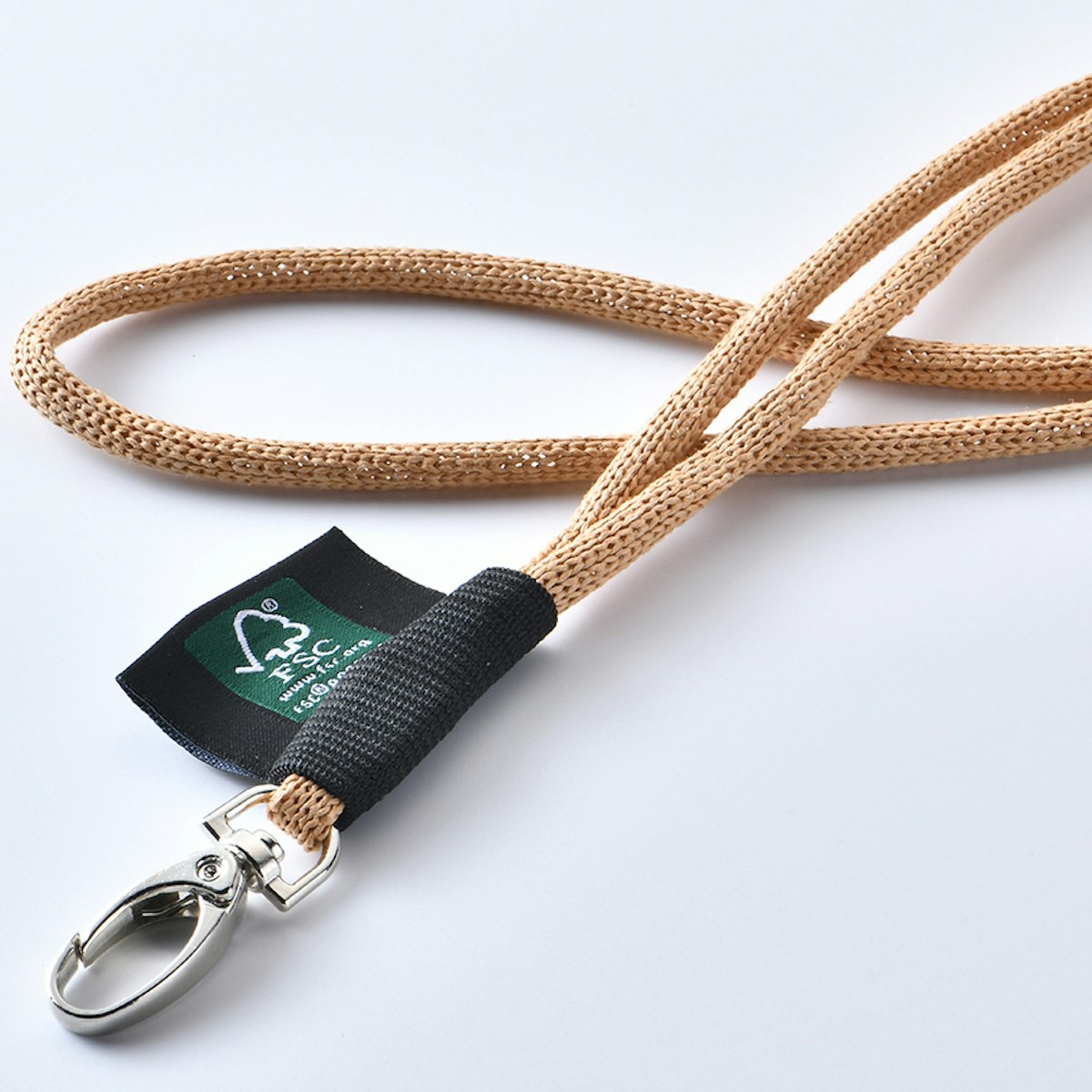Paper Yarn Tubular Rope Lanyard - custom logo