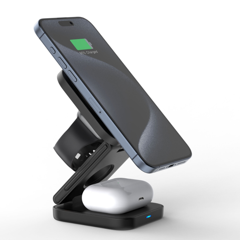 Sạc Không Dây 3 Trong 1 Từ Tính Gấp Gọn WPC50 - in logo thumbnail 2