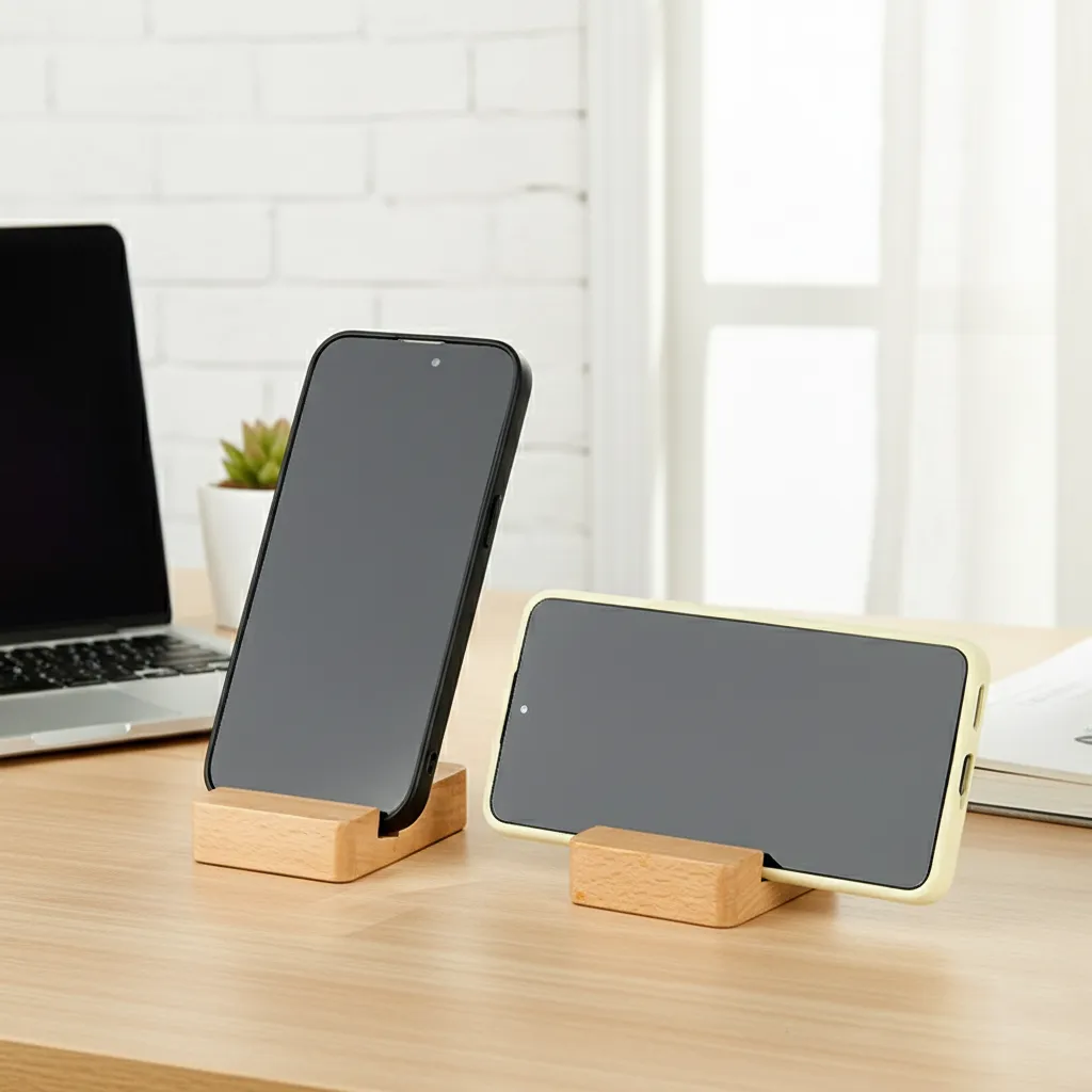 Giá Đỡ Điện Thoại Gỗ Mini - in logo thumbnail 2