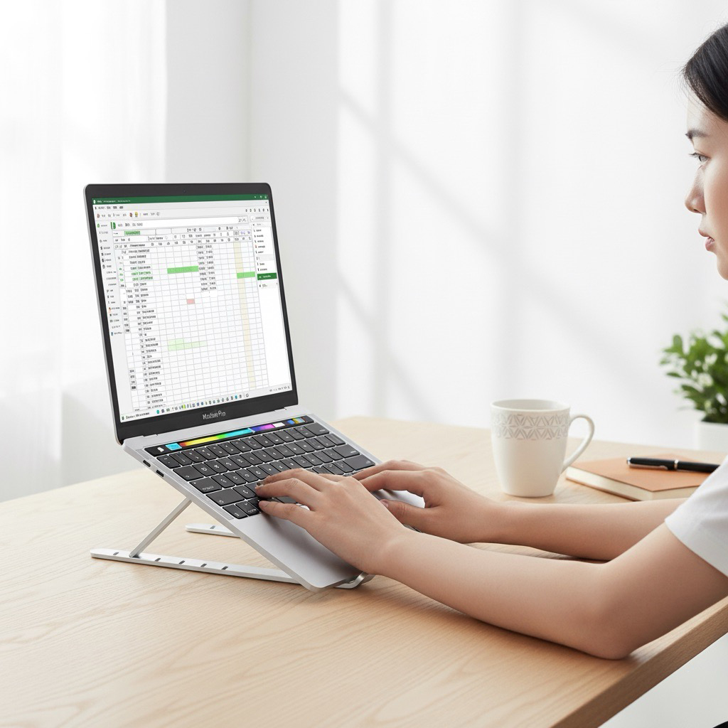 Aluminium Folding Laptop Stand - custom logo thumbnail 2