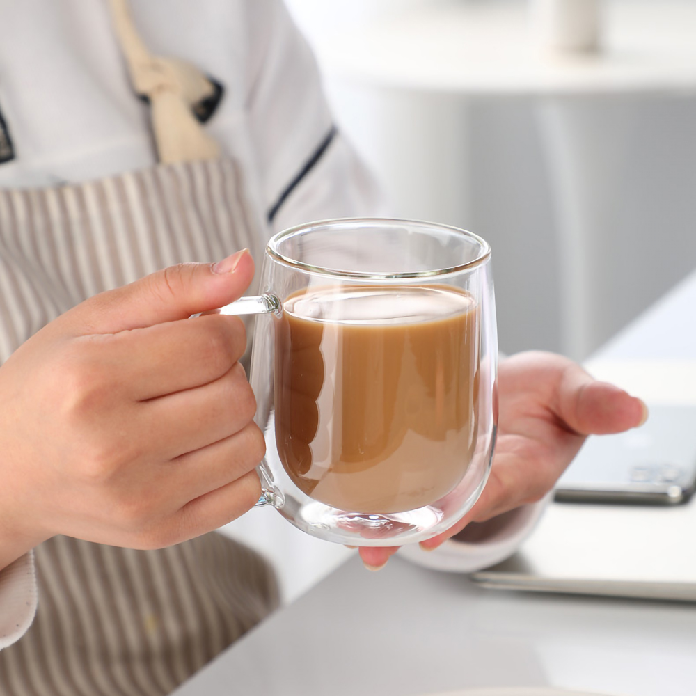 Cốc Thủy Tinh Cách Nhiệt 2 Lớp 350ml Sang Trọng - in logo thumbnail 2