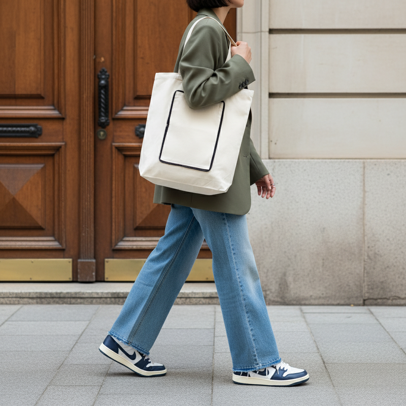 Túi Tote Vải Canvas Cotton Gấp Gọn - in logo thumbnail 6