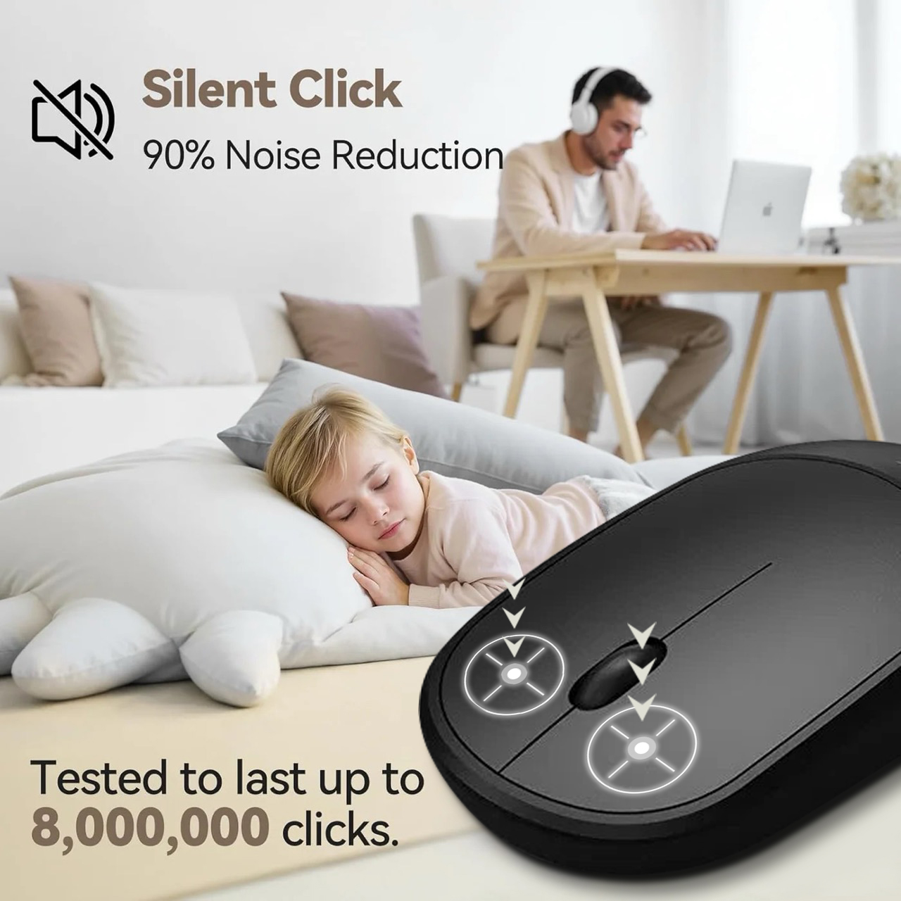 Slix Wireless Silent Mouse - custom logo thumbnail 3