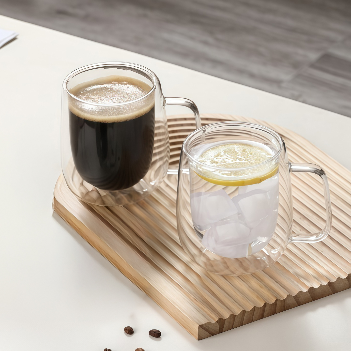 Cốc Thủy Tinh Cách Nhiệt 2 Lớp 350ml Sang Trọng - in logo thumbnail 3