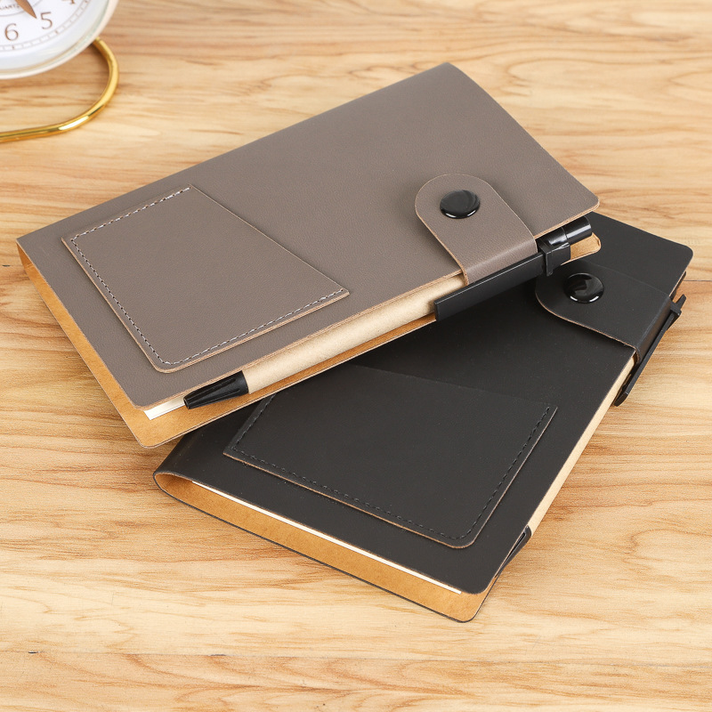 Lux Leather Notebook With Post It & Pen - custom logo thumbnail 3
