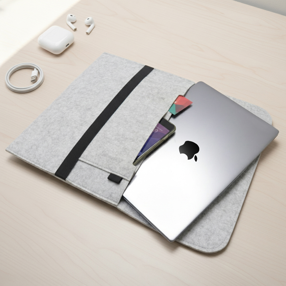 13 Inch Felt Laptop Sleeve - custom logo thumbnail 2