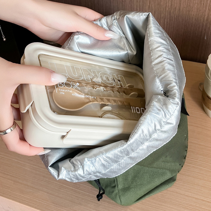 Túi Đựng Cơm Trưa Giữ Nhiệt Canvas - in logo thumbnail 3