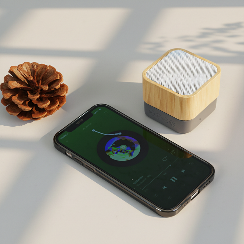 Bluetooth Bamboo Speaker - custom logo thumbnail 4