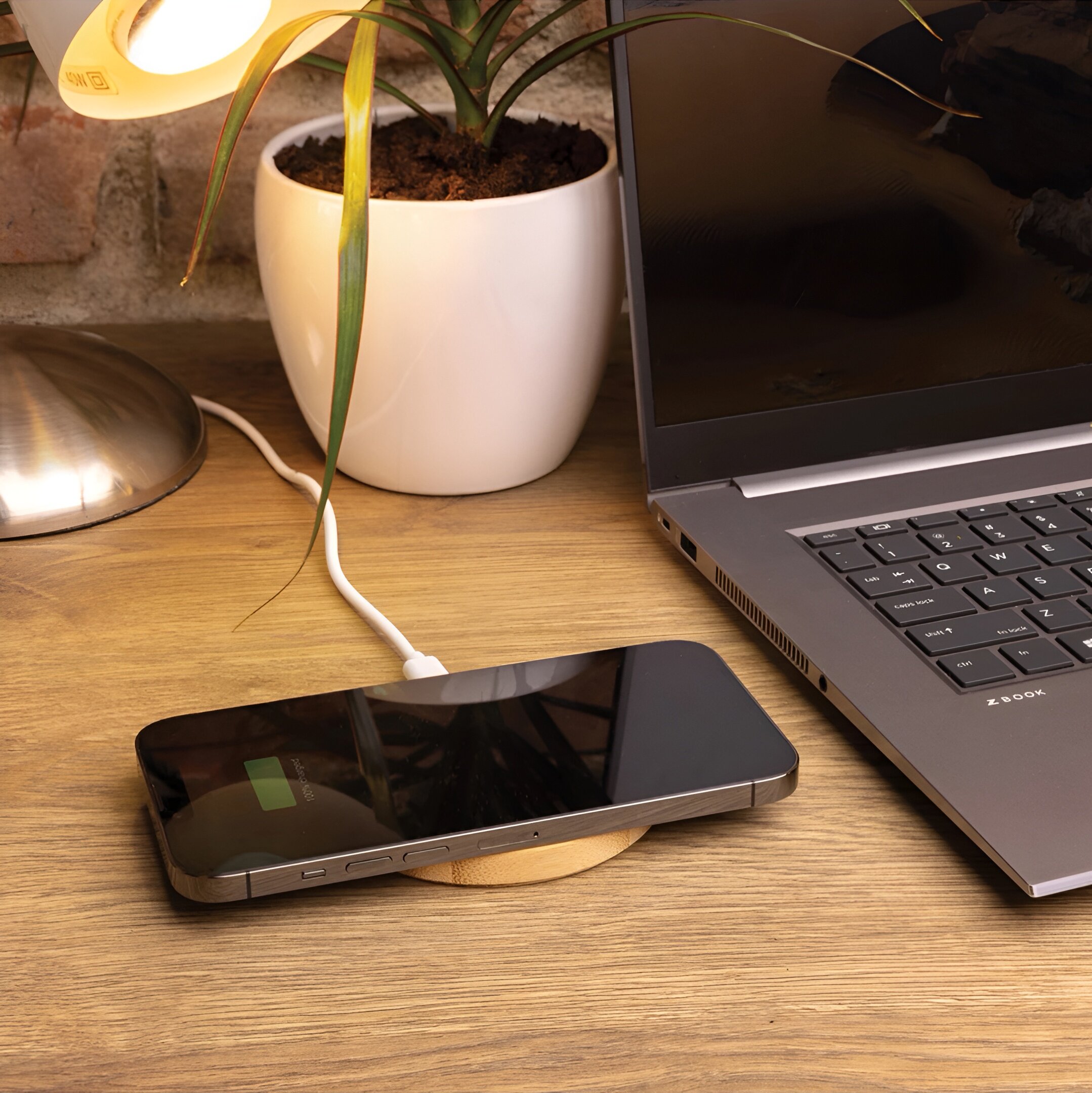 10W Bamboo Wireless Charger - custom logo thumbnail 4